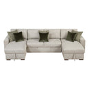  Homelegance Isla 8548*42VC2ACLA 3 pc Sectional with Reversible Chaises, Pull-out Bed and Hidden Storage, Click Motion Back IMAGE 2