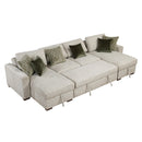  Homelegance Isla 8548*42VC2ACLA 3 pc Sectional with Reversible Chaises, Pull-out Bed and Hidden Storage, Click Motion Back IMAGE 5