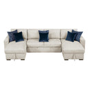  Homelegance Isla 8548BE*42VC2ACLA 3 pc Sectional with Reversible Chaises, Pull-out Bed and Hidden Storage, Click Motion Back IMAGE 2