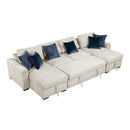  Homelegance Isla 8548BE*42VC2ACLA 3 pc Sectional with Reversible Chaises, Pull-out Bed and Hidden Storage, Click Motion Back IMAGE 6