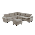  Manufacturer Color_Dark pewter -- Homelegance Dublin Fabric 6 pc Sectional IMAGE 1