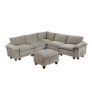  Manufacturer Color_Dark pewter -- Homelegance Dublin Fabric 6 pc Sectional IMAGE 1