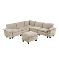  Manufacturer Color_Taupe -- Dublin 8450TPE*64ACCROT 6 pc Modular Sectional with Ottoman IMAGE 1