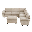  Manufacturer Color_Taupe -- Dublin 8450TPE*64ACCROT 6 pc Modular Sectional with Ottoman IMAGE 2