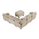  Manufacturer Color_Taupe -- Dublin 8450TPE*64ACCROT 6 pc Modular Sectional with Ottoman IMAGE 3