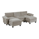  Manufacturer Color_Dark pewter -- Homelegance Dublin Fabric 5 pc Sectional IMAGE 1
