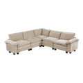  Manufacturer Color_Taupe -- Homelegance Dublin Fabric 5 pc Sectional IMAGE 1
