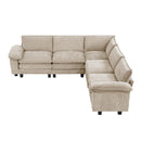  Manufacturer Color_Taupe -- Homelegance Dublin Fabric 5 pc Sectional IMAGE 2