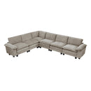  Manufacturer Color_Dark pewter -- Homelegance Dublin Fabric 6 pc Sectional IMAGE 1