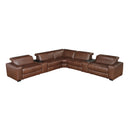  Homelegance Sutton 9790BRW*7LRRRPWH 7 pc Modular Power Reclining Sectional with Power Headrests and Charging Ports IMAGE 1