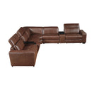 Homelegance Sutton 9790BRW*7LRRRPWH 7 pc Modular Power Reclining Sectional with Power Headrests and Charging Ports IMAGE 4
