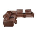  Homelegance Sutton 9790BRW*7LRRRPWH 7 pc Modular Power Reclining Sectional with Power Headrests and Charging Ports IMAGE 5