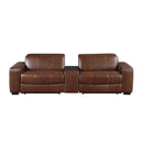  Homelegance Sutton 9790BRW-2CNPWH* Power Double Reclining Love Seat with Center Console, Power Headrest and Charging Ports IMAGE 1
