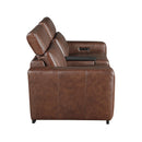  Homelegance Sutton 9790BRW-2CNPWH* Power Double Reclining Love Seat with Center Console, Power Headrest and Charging Ports IMAGE 6