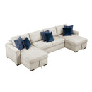  Homelegance Isla 8548BE*42VC2AA 3 pc Sectional with Convertible and Reversible Chaise, Hidden Storage, Click Motion Back IMAGE 1