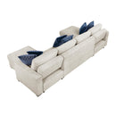  Homelegance Isla 8548BE*42VC2AA 3 pc Sectional with Convertible and Reversible Chaise, Hidden Storage, Click Motion Back IMAGE 4