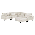  Manufacturer Color_Beige -- Robstown 9688NBE*63CR2ACOT 6 pc Modular Sectional with Ottoman IMAGE 1