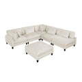  Manufacturer Color_Beige -- Robstown 9688NBE*62CR3ACOT 6 pc Modular Sectional with Ottoman IMAGE 1
