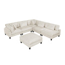  Manufacturer Color_Beige -- Robstown 9688NBE*62CR3ACOT 6 pc Modular Sectional with Ottoman IMAGE 1