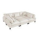  Manufacturer Color_Beige -- Robstown 9688NBE*62CR3ACOT 6 pc Modular Sectional with Ottoman IMAGE 4