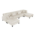  Manufacturer Color_Beige -- Robstown 9688NBE*62CR2AC2OT 6 pc Modular Sectional with Ottomans IMAGE 1