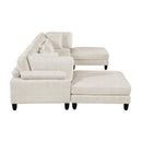  Manufacturer Color_Beige -- Robstown 9688NBE*62CR2AC2OT 6 pc Modular Sectional with Ottomans IMAGE 4