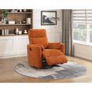  Manufacturer Color_Orange -- Homelegance Desso Swivel Glider Fabric Recliner IMAGE 12