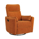  Manufacturer Color_Orange -- Homelegance Desso Swivel Glider Fabric Recliner IMAGE 2