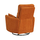  Manufacturer Color_Orange -- Homelegance Desso Swivel Glider Fabric Recliner IMAGE 4
