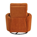  Manufacturer Color_Orange -- Homelegance Desso Swivel Glider Fabric Recliner IMAGE 5