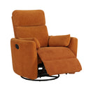  Manufacturer Color_Orange -- Homelegance Desso Swivel Glider Fabric Recliner IMAGE 6