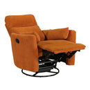  Manufacturer Color_Orange -- Homelegance Desso Swivel Glider Fabric Recliner IMAGE 7