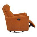  Manufacturer Color_Orange -- Homelegance Desso Swivel Glider Fabric Recliner IMAGE 8
