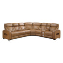  Manufacturer Color_Brown -- Fairway 9516BRWS*33L2RCNPWH 3 pc Power Reclining Sectional with Right Side Console IMAGE 1