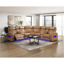  Manufacturer Color_Brown -- Fairway 9516BRWS*32LCN2RCNPWH 3 pc Power Reclining Sectional with Consoles and Wireless speakers IMAGE 18