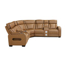  Manufacturer Color_Brown -- Fairway 9516BRWS*32LCN2RCNPWH 3 pc Power Reclining Sectional with Consoles and Wireless speakers IMAGE 2