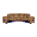  Manufacturer Color_Brown -- Fairway 9516BRWS*32LCN2RCNPWH 3 pc Power Reclining Sectional with Consoles and Wireless speakers IMAGE 5