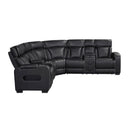  Manufacturer Color_Black -- Fairway 9516BLKS*32LCN2RCNPWH 3 pc Power Reclining Sectional with Consoles and Wireless speakers IMAGE 2