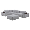  Homelegance 9155GY*51L1ROT 5 pc Modular Sectional with Ottoman IMAGE 1