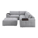 Homelegance 9155GY*51L1ROT 5 pc Modular Sectional with Ottoman IMAGE 3