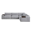  Homelegance 9155GY*41L1R 4 pc Modular Sectional IMAGE 2