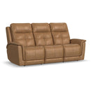  Flexsteel Ranger Power Reclining Leather Sofa Ranger 1640-63P5-43970 Power Reclining Sofa with Console & Power Headrest - Oakridge Brown IMAGE 1