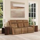  Flexsteel Ranger Power Reclining Leather Sofa Ranger 1640-63P5-43970 Power Reclining Sofa with Console & Power Headrest - Oakridge Brown IMAGE 2