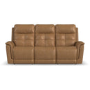  Flexsteel Ranger Power Reclining Leather Sofa Ranger 1640-63P5-43970 Power Reclining Sofa with Console & Power Headrest - Oakridge Brown IMAGE 3