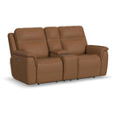  Flexsteel Sawyer Power Reclining Leather Match Loveseat with Console 1845-64PH-72773 IMAGE 1