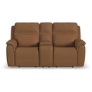  Flexsteel Sawyer Power Reclining Leather Match Loveseat with Console 1845-64PH-72773 IMAGE 3