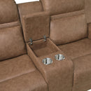  Homelegance Hearth 8347BRW-2 Double Reclining Love Seat with Center Console IMAGE 6