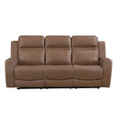  Homelegance Hearth 8347BRW-3 Double Reclining Sofa IMAGE 1