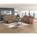  Homelegance Hearth 8347BRW-3 Double Reclining Sofa IMAGE 2