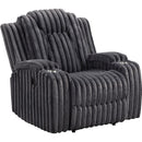  Homelegance Phyllis 8348DGY-1 Reclining Chair with Cup Holders IMAGE 1